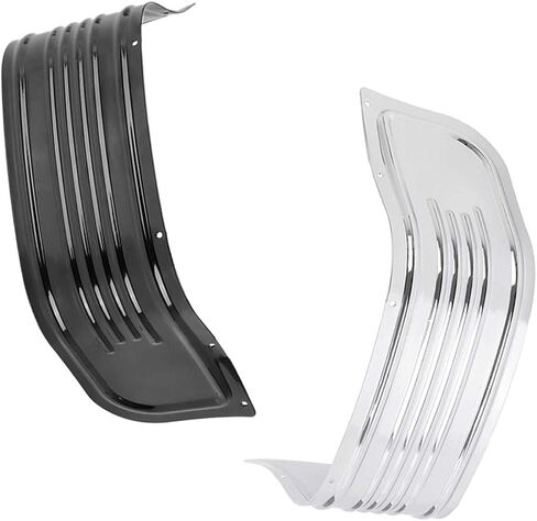 MACHSWON Front Fender Skirt Trim, Front Ribbed Fender Trim Skirt, 1980-2013 Compatible with Harley Touring Road King Electra Street Glide, Chrome Silver in Saudi Arabia