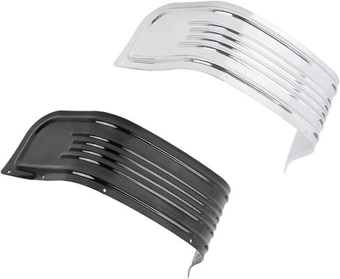 MACHSWON Front Fender Skirt Trim, Front Ribbed Fender Trim Skirt, 1980-2013 Compatible with Harley Touring Road King Electra Street Glide, Chrome Silver in Saudi Arabia