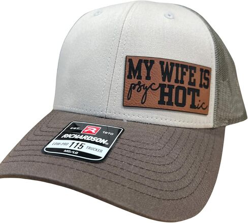 My Wife is Psychotic Hat – Richardson 112 Trucker Cap with Premium Leatherette Patch, Adjustable Snapback in Saudi Arabia