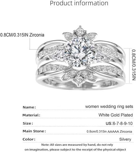 مجموعات خاتم الزفاف الفاخرة للنساء 1.5CT جولة AAAAA تشيكوسلوفاكيا الذهب الأبيض مطلي خاتم الخطوبة التنغستن خاتم الزواج in Kuwait