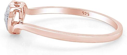 Jewel Zone US White Natural Diamond Heart Promise Ring in14k Gold Over Sterling Silver (0.01 Cttw) in Saudi Arabia