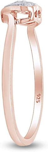 Jewel Zone US White Natural Diamond Heart Promise Ring in14k Gold Over Sterling Silver (0.01 Cttw) in Saudi Arabia