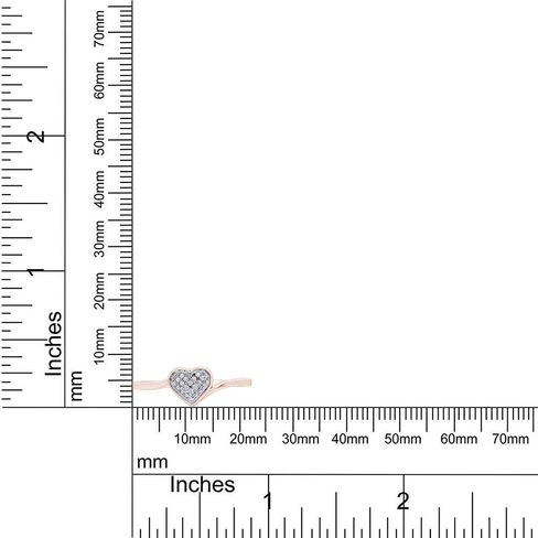 Jewel Zone US White Natural Diamond Heart Promise Ring in14k Gold Over Sterling Silver (0.01 Cttw) in Saudi Arabia