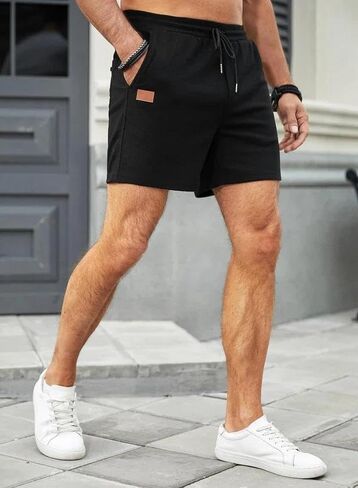 Mens Casual 5"/ 7" Cotton Linen Shorts - Elastic Waist Drawstring Summer Beach Shorts with Pockets in Saudi Arabia