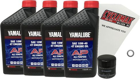Oil Change Kit compatible with 2006-2010 Yamaha Sport Motorcycle AP YZF-R6S R6 FZ1 FZ6 10W40 SAE in Saudi Arabia