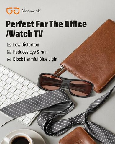 نظارات بلوموك 99% لحجب الضوء الأزرق، نظارات النوم/الألعاب الليلية، ملفوفة بالكامل حول عينيك دون تسرب للأضواء الزرقاء in Kuwait