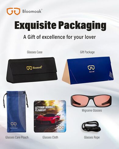 نظارات بلوموك 99% لحجب الضوء الأزرق، نظارات النوم/الألعاب الليلية، ملفوفة بالكامل حول عينيك دون تسرب للأضواء الزرقاء in Kuwait