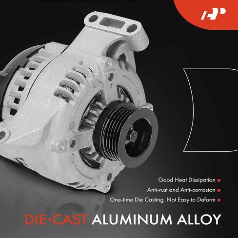 A-Premium Alternator Compatible with Fiat 500 2012-2017 1.4L, 12V 120A 5-Groove Pulley Clockwise, Replace# 104210-1750, TN104210-1750 in Saudi Arabia