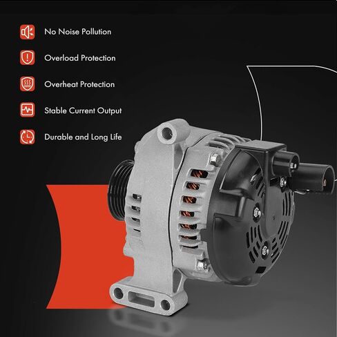 A-Premium Alternator Compatible with Fiat 500 2012-2017 1.4L, 12V 120A 5-Groove Pulley Clockwise, Replace# 104210-1750, TN104210-1750 in Saudi Arabia