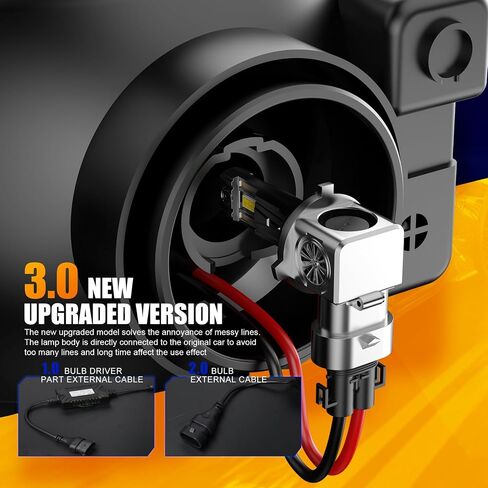 مصابيح H1 مطورة، مصابيح ضباب سطوع 26000LM 6500K مع مروحة تبريد، تصميم 1:1، IP68، التوصيل والتشغيل، حزمة من 2 (H1) in Saudi Arabia