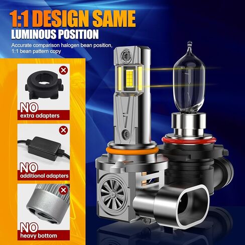 مصابيح H1 مطورة، مصابيح ضباب سطوع 26000LM 6500K مع مروحة تبريد، تصميم 1:1، IP68، التوصيل والتشغيل، حزمة من 2 (H1) in Saudi Arabia