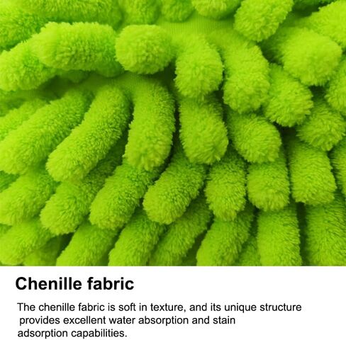 Car Wash Mitt(5.9In × 7.08In), Scratch-Free Double-Sided Wash Brush, Microfiber Wet & Dry Soft Plush Gloves for Cleaning Cars and Home, Car Cleaning Accessories, Machine Washable, Green in Saudi Arabia