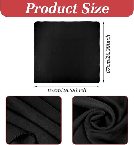 2 Pcs Black Red Neck Scarf Silk Feeling Neck Scarf for Women 26.4 Inch Satin Stylish Scarves Square Scarfs Handbag Accessories for Halloween Costume in Saudi Arabia
