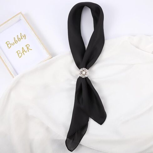 2 Pcs Black Red Neck Scarf Silk Feeling Neck Scarf for Women 26.4 Inch Satin Stylish Scarves Square Scarfs Handbag Accessories for Halloween Costume in Saudi Arabia