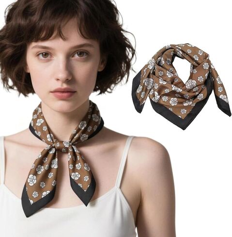 Women Square Scarf Artistic Prints Patterns Fashion Neck Head Accessory Lightweight Style Multipurpose for Travel Work Daily in Saudi Arabia