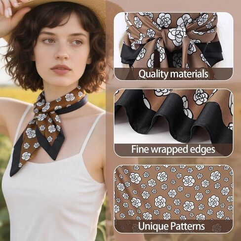 Women Square Scarf Artistic Prints Patterns Fashion Neck Head Accessory Lightweight Style Multipurpose for Travel Work Daily in Saudi Arabia