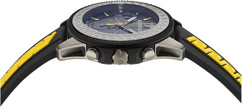 Versace Greca Action Chrono Collection Luxury Mens Watch Timepieces with a Black Strap and Dial Featuring a IP Gunmetal Case in Saudi Arabia