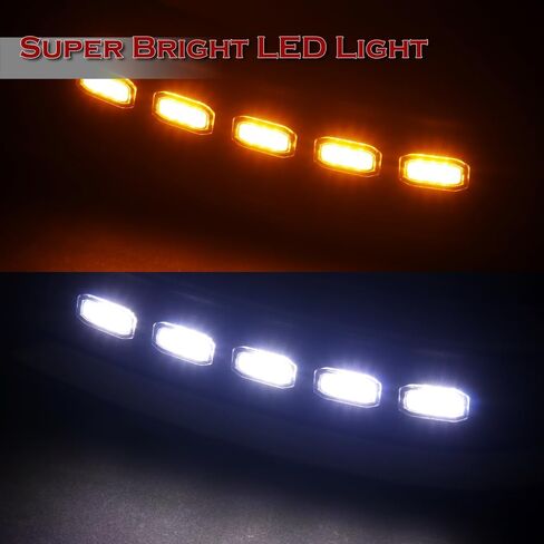 5pcs Black Front Bumper Lip LED Sequential Running Lights Spoiler Body Kit Compatible with 2022-2024 Ford Maverick in Saudi Arabia