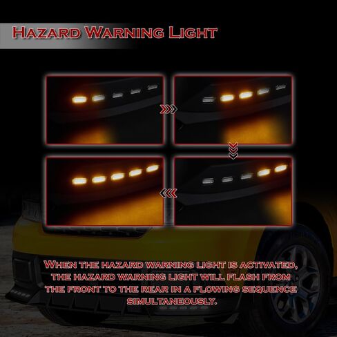 5pcs Black Front Bumper Lip LED Sequential Running Lights Spoiler Body Kit Compatible with 2022-2024 Ford Maverick in Saudi Arabia