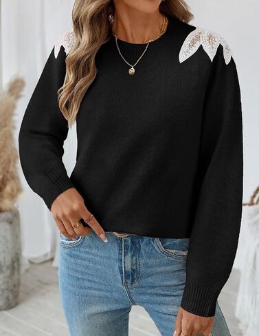 ZESICA Women's Fall Long Sleeve Sweaters 2025 Crew Neck Knit Loose Dressy Pullover Tops Winter Trendy Outfits in Saudi Arabia