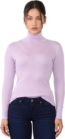 JENNIE LIU Tissue Weight Cashmere Silk Rib-Knit Turtleneck Sweater in Saudi Arabia