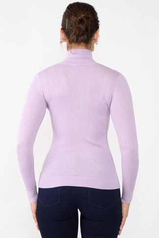 JENNIE LIU Tissue Weight Cashmere Silk Rib-Knit Turtleneck Sweater in Saudi Arabia