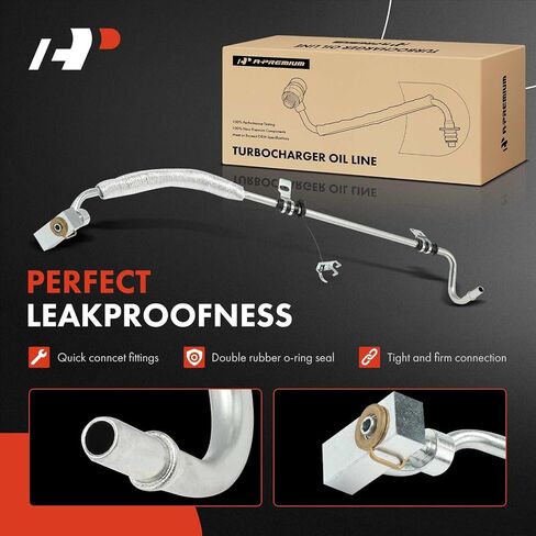 A-Premium Turbocharger Oil Return Line Compatible with Ford Taurus 2010-2019, Explorer Police Interceptor Sedan 2013-2019, Flex 2010-2019 & Lincoln MKS 2010-2016, MKT 2010-2019, 3.5L, Left in Saudi Arabia