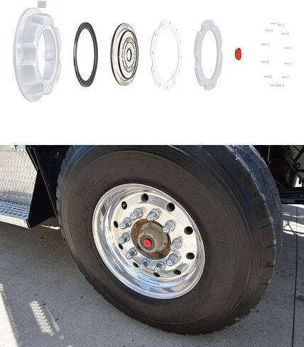 Hub Cap Window Kit Fit for Stemco GMC Volvo Spicer-Dana Strick TimpteTrailmobile semi Truck and Trailer Hub Cap Replace 359-5995, 4 Pack in Saudi Arabia