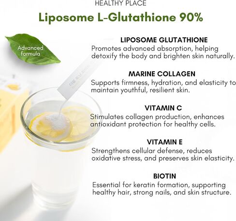 Double Toning White Liposome Glutathione Korean Beauty Supplement – Liposomal L-Glutathione, Vitamin C 500 mg, Vitamin E, Biotin & Fish Collagen 500 mg, Lime-Lemon Flavor – 30 Packets in Saudi Arabia