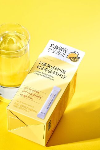 Double Toning White Liposome Glutathione Korean Beauty Supplement – Liposomal L-Glutathione, Vitamin C 500 mg, Vitamin E, Biotin & Fish Collagen 500 mg, Lime-Lemon Flavor – 30 Packets in Saudi Arabia