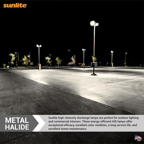 Sunlite 03645-SU MH100/U/MED M90 مصباح هاليد معدني، 100 واط، تشغيل نبضي، قاعدة متوسطة (E26)، ED17، عمر 12,000 ساعة، 9000 لومن، لمسة نهائية شفافة، 4000 كلفن in Saudi Arabia