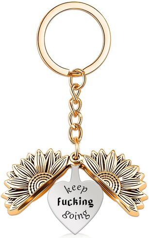 Sunflower Locket Keychain for Women Men Birthday Christmas Gifts for Boys Girls Encouragement Inspirational Keychain in Saudi Arabia
