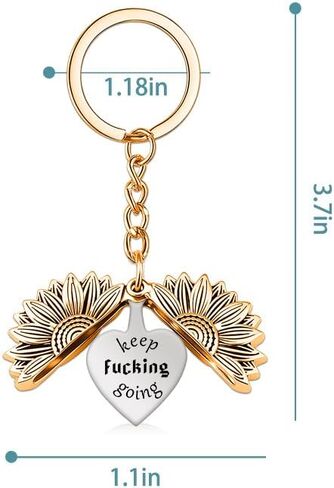 Sunflower Locket Keychain for Women Men Birthday Christmas Gifts for Boys Girls Encouragement Inspirational Keychain in Saudi Arabia