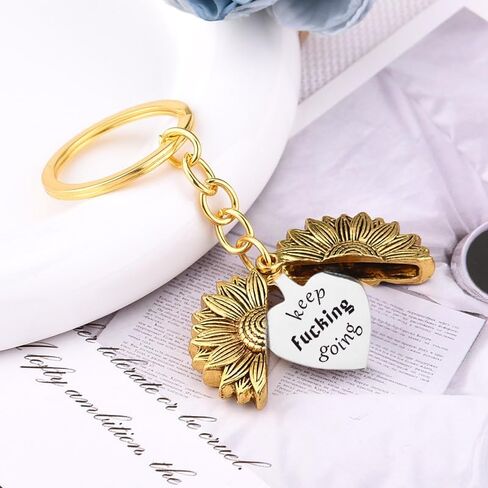 Sunflower Locket Keychain for Women Men Birthday Christmas Gifts for Boys Girls Encouragement Inspirational Keychain in Saudi Arabia