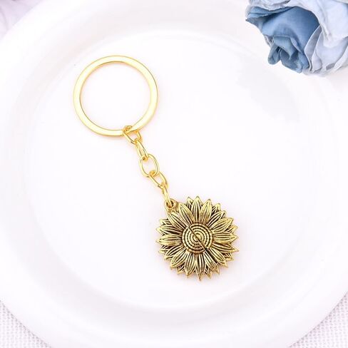Sunflower Locket Keychain for Women Men Birthday Christmas Gifts for Boys Girls Encouragement Inspirational Keychain in Saudi Arabia