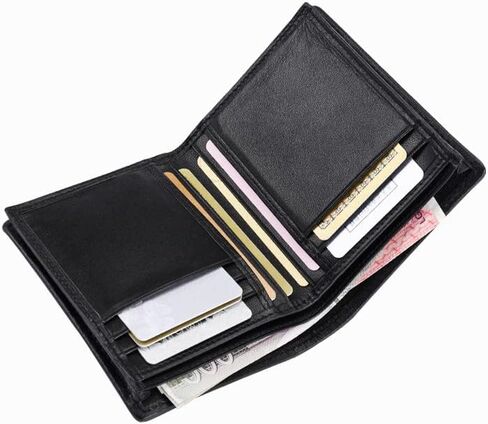 Luxury Genuine Crocodile Leather Alligator Belly Skin Bifold Wallet Men's Short Wallet Purses Card Holder (Crocodile Belly Black) in Kuwait