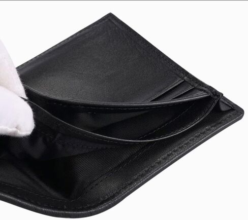 Luxury Genuine Crocodile Leather Alligator Belly Skin Bifold Wallet Men's Short Wallet Purses Card Holder (Crocodile Belly Black) in Kuwait