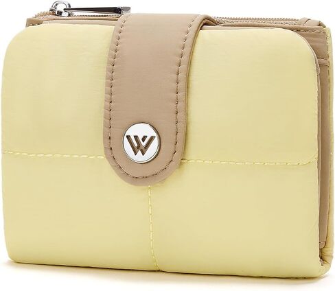 WESTBRONCO Puffer Small Wallet for Women RFID Blocking Card Holder Wallets, Womens Bifold Wallet with Zipper Coin Pocket & ID Window in Kuwait
