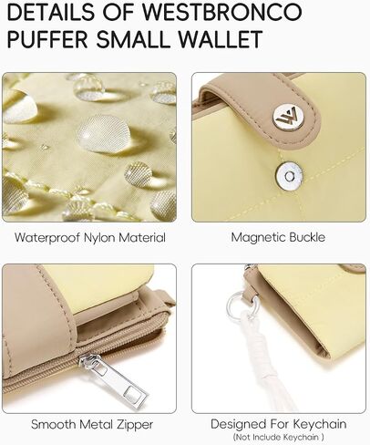 WESTBRONCO Puffer Small Wallet for Women RFID Blocking Card Holder Wallets, Womens Bifold Wallet with Zipper Coin Pocket & ID Window in Kuwait