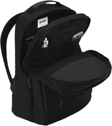 Incase City Backpack - 24L Main Storage Compartment with 16" Faux Fur Laptop Pocket, Quick Access Pocket, Everyday Tech Pack (Diamond Ripstop Black) in Saudi Arabia