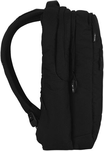 Incase City Backpack - 24L Main Storage Compartment with 16" Faux Fur Laptop Pocket, Quick Access Pocket, Everyday Tech Pack (Diamond Ripstop Black) in Saudi Arabia