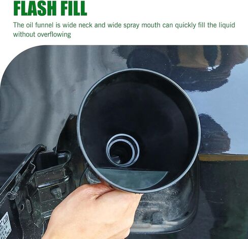 Funnels for Automotive Use, 5.12" Large Flexible Fuel Funnel with Hose for Gas Transfer, Gasoline Funnels with Filter, Universal for Cars Boat Canning and Bottle (Black,Pack of 2) in Saudi Arabia