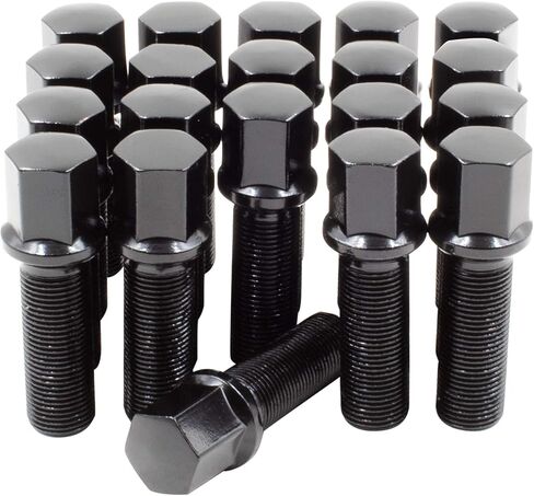 Wheel Accessories Parts Set of 20 Black M15x1.25 Lug Bolts Ball Seat with 17mm Hex, 40mm Thread Length Wheel Lug Bolt for Factory & Aftermarket Wheels- Fits 2019-2021 Mercedes GLE350, GLE450, GLE580 in Saudi Arabia