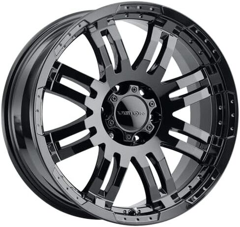 Vision 375 WARRIOR Custom Wheel - 16x8, 0 Offset, 5x135 Bolt Pattern, 87.1mm Hub - Gloss Black Rim in Saudi Arabia
