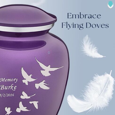 Geturns - Small Personalized Doves Cremation Urns for Human Ashes I Green Funeral Urn for Men and Women I 44 lbs in Saudi Arabia