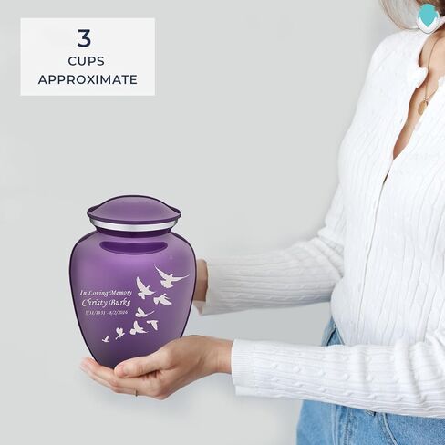 Geturns - Small Personalized Doves Cremation Urns for Human Ashes I Green Funeral Urn for Men and Women I 44 lbs in Saudi Arabia