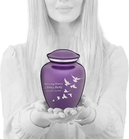 Geturns - Small Personalized Doves Cremation Urns for Human Ashes I Green Funeral Urn for Men and Women I 44 lbs in Saudi Arabia