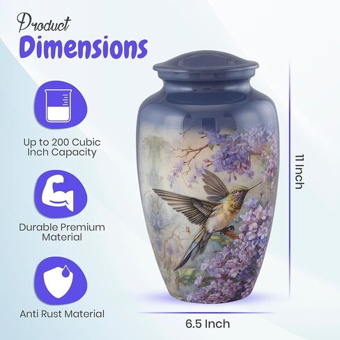 Cremation Urn for Adult Human Ashes, Handcrafted Decorative Memorial Urn for Men & Women - Funeral Burial Urn, 200 Cubic Inch Capacity in Saudi Arabia