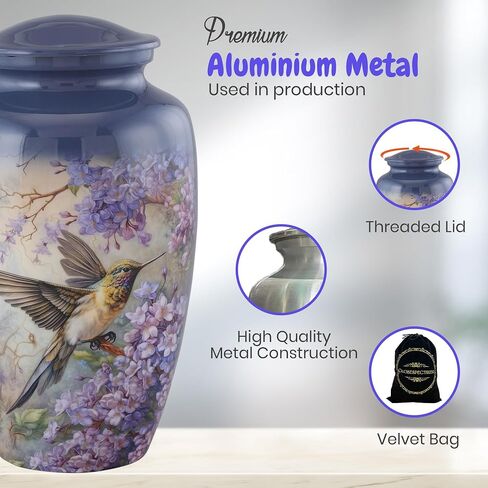 Cremation Urn for Adult Human Ashes, Handcrafted Decorative Memorial Urn for Men & Women - Funeral Burial Urn, 200 Cubic Inch Capacity in Saudi Arabia