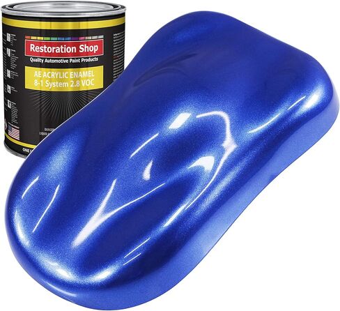 Restoration Shop - Cobalt Blue Firemist Acrylic Enamel Auto Paint - Quart Paint Color Only - Professional Single Stage High Gloss Automotive, Car, Truck, Equipment Coating, 2.8 VOC in Saudi Arabia